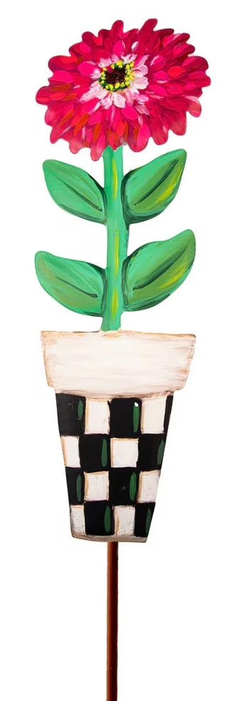 Elegant Zinnia Pots Metal Stakes - Choose from 3 colors - Image 5